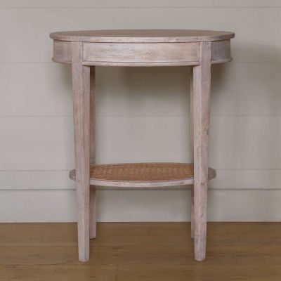 Oval Table with Caned Shelf