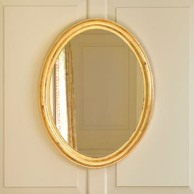 Carved Oval Mirror - Gold Leaf