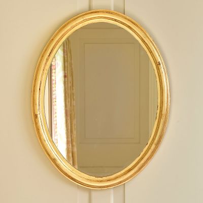 Large Gold Leaf Carved Oval Mirror