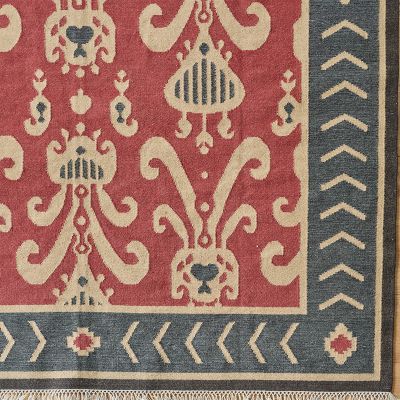 Sample Hand-woven Wool Kilim - Red Natasha  - Medium