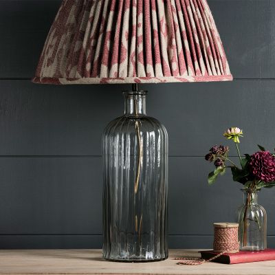 Tall Reeded Glass Jar Lamp Base