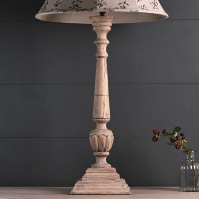 Tall Carved Weathered Lamp Base