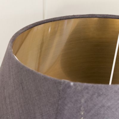 Plain Charcoal Linen Empire 16" Lampshade (Gold Lining)