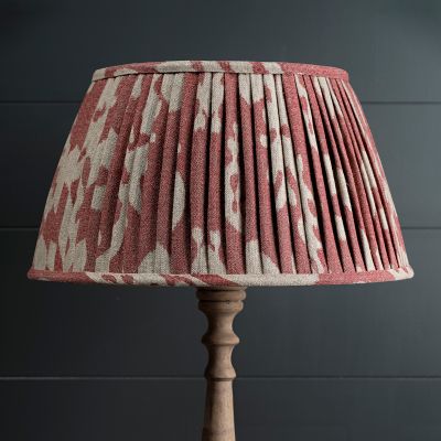 Red Sacha Pleated Linen Lampshade - 20"