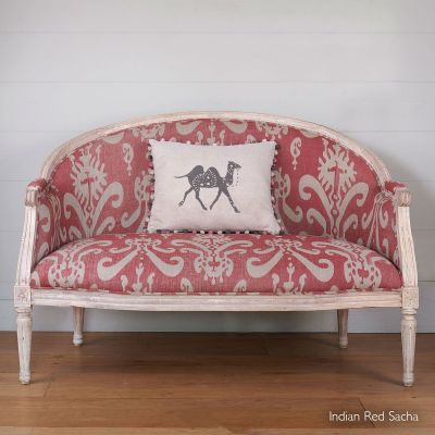 Ex-Display Indian Red Sacha Linen Love Seat