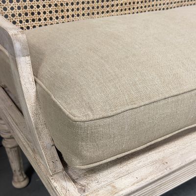 Bench/Window Cushion In Plain Saffron Rustic Linen