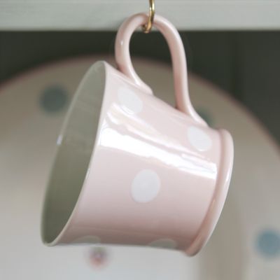 Pink White Spot Conical Mug
