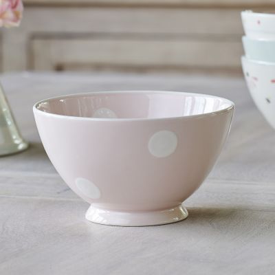 Pink / White Spot French Bowl