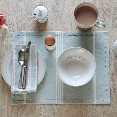 Duck Egg Oxford Stripe Placemats (set of 4)