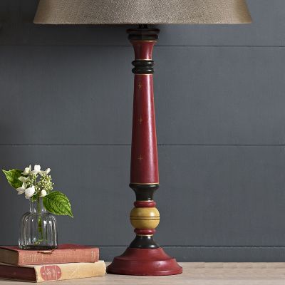Painted Indian Red Jaipur Lamp Base - Seconds