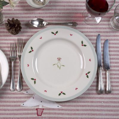Christmas Holly & Mistletoe Side Plate