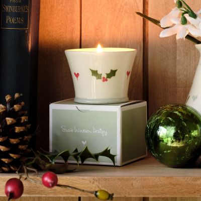 Christmas Holly Scented Candlepot