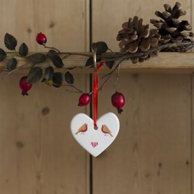 Robins & Heart Christmas Decoration