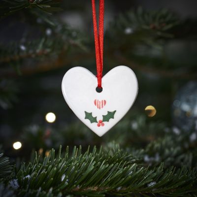 Holly Heart Christmas Decoration