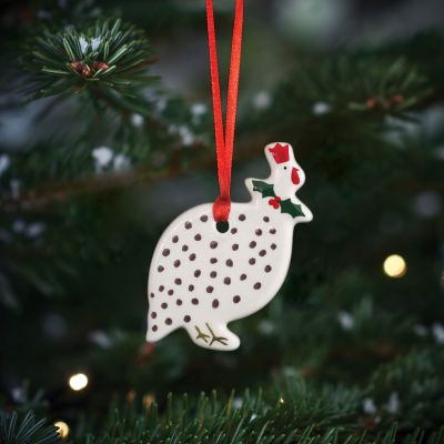 Charcoal Spot Guinea Fowl Christmas Decoration