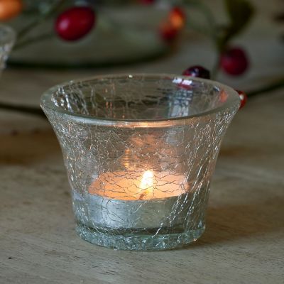 Crackle Glass Candlepot