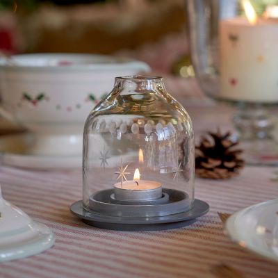 Domed Glass Candle Holder
