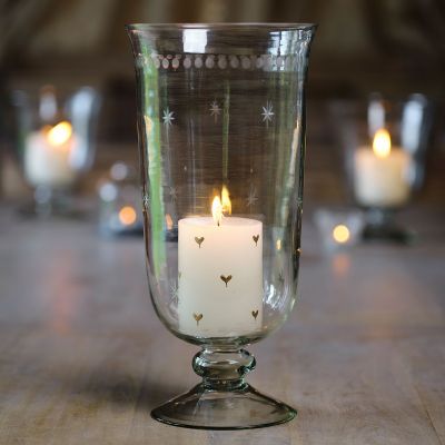 Gold Heart Hand-painted Scented Pillar Candle 4"