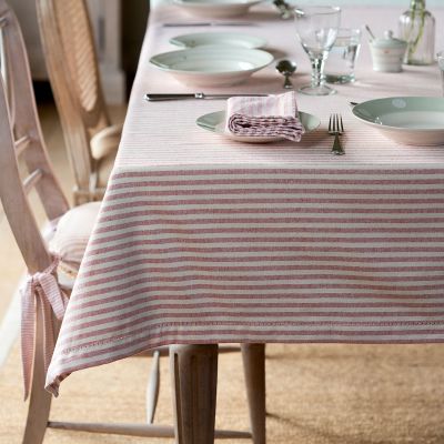 Red Ivory Stripe Tablecloth - Medium