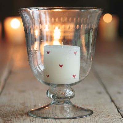 Red Heart Hand-painted Scented Pillar Candle 3"