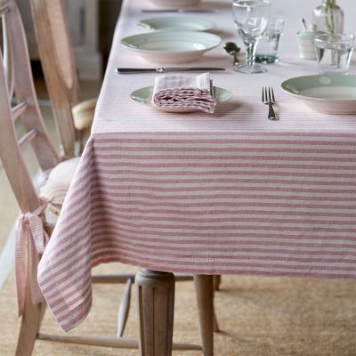 Rose Ivory Stripe Tablecloth - Large