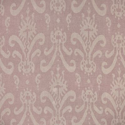 Dusky pink linen fabric with all over usbek style print 