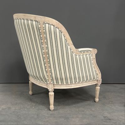 Slate Large Ticking Stripe Library Chair - New Sample