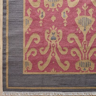 Sample Hand-woven Wool Kilim - Burgundy Natasha  - Medium