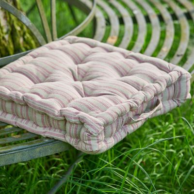 Beech Violet Ticking Stripe Box Cushion