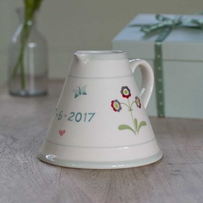 Personalised Dark Red Auricula Baby Pitcher