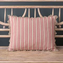 Rusty Rose Beech Ticking Stripe Cushion with Fan Edge