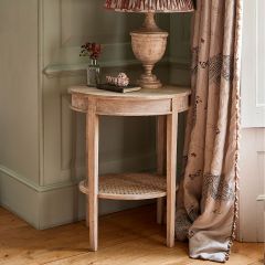 Oval Table with Caned Shelf