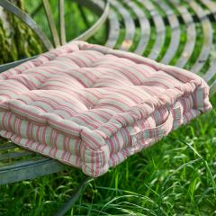 Beech Rusty Rose Ticking Stripe Box Cushion