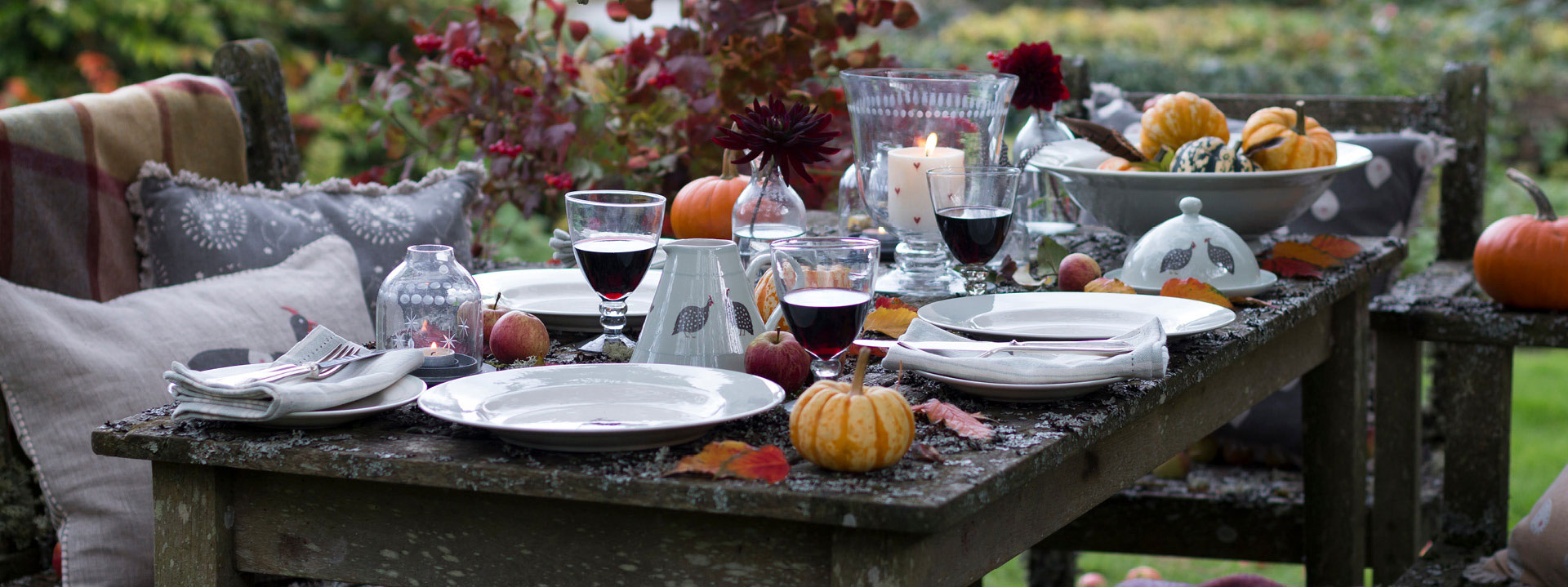 Autumn Table, saffron throw