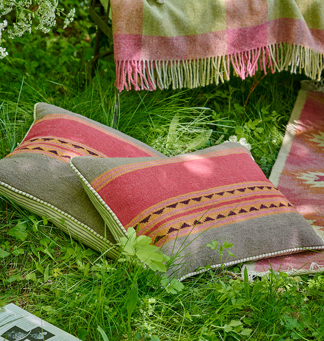 indian red kilim cushions